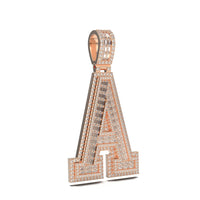 3D Two-Tone Emerald Cut Diamond Initial Pendant