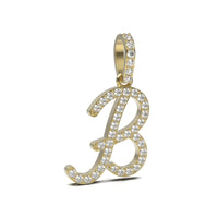 Single Row Diamond Cursive Initial Pendant