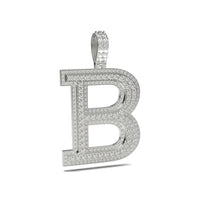 3D Two-Tone Round Diamond Initial Pendants