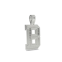 3D Two-Tone Emerald Cut Diamond Initial Pendant