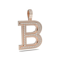 3D Two-Tone Round Diamond Initial Pendants