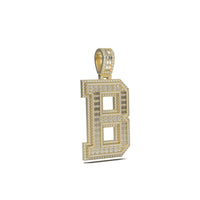 3D Two-Tone Emerald Cut Diamond Initial Pendant