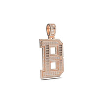 3D Two-Tone Emerald Cut Diamond Initial Pendant