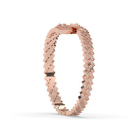 Prong Set Cuban Diamond Baguette Bangle