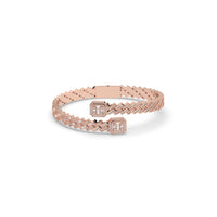 Prong Set Cuban Diamond Baguette Bangle