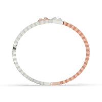 Prong Set Cuban Diamond Baguette Bangle