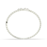 Prong Set Cuban Diamond Baguette Bangle