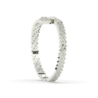 Prong Set Cuban Diamond Baguette Bangle