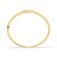 Prong Set Cuban Diamond Baguette Bangle