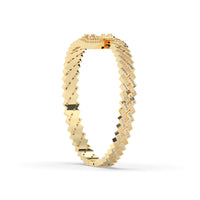 Prong Set Cuban Diamond Baguette Bangle
