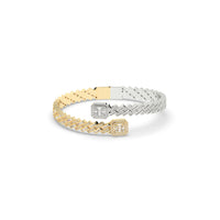 Prong Set Cuban Diamond Baguette Bangle