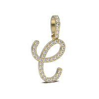 Single Row Diamond Cursive Initial Pendant