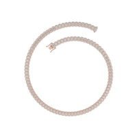 Diamond Baguette Chain with Two Rows of Round Diamonds
