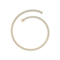 Diamond Baguette Chain with Two Rows of Round Diamonds