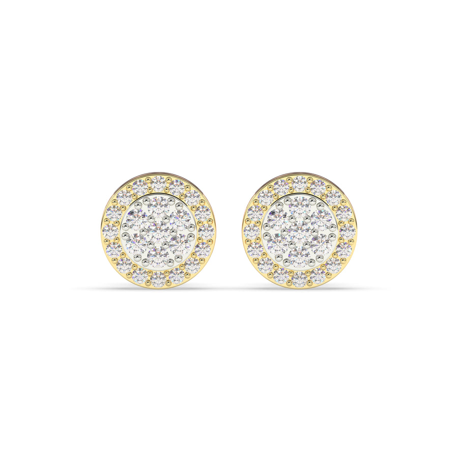 Two Layer Round Diamond Earrings