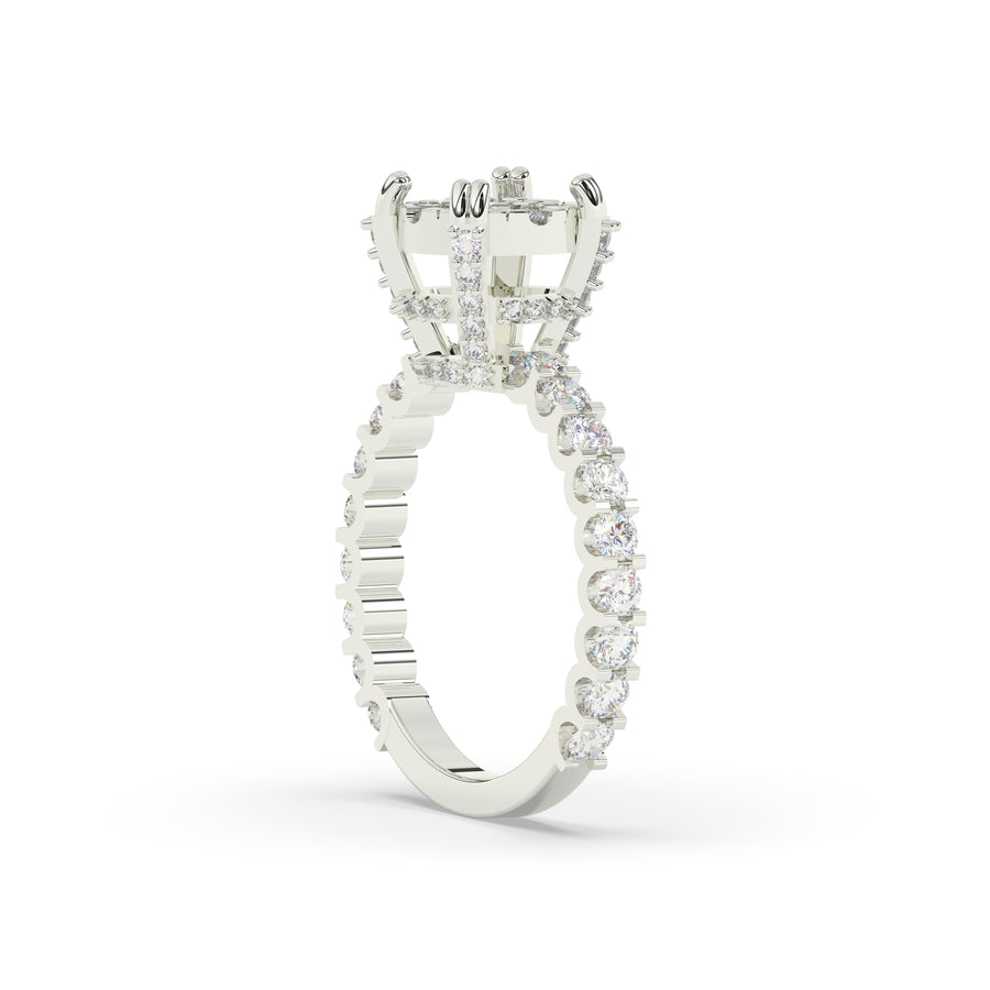 Diamond Round Halo Engagement Ring with matching Band