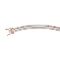 Diamond Bracelet with Baguette Center Row surrounded by Rows of Round-Cut Diamonds