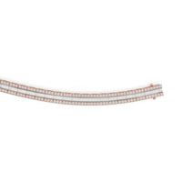 Diamond Bracelet with Baguette Center Row surrounded by Rows of Round-Cut Diamonds