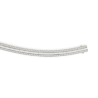 Diamond Bracelet with Baguette Center Row surrounded by Rows of Round-Cut Diamonds