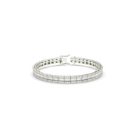 Diamond Bracelet with Baguette Center Row surrounded by Rows of Round-Cut Diamonds