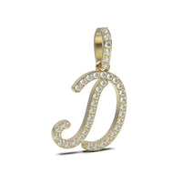 Single Row Diamond Cursive Initial Pendant