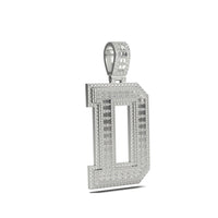 3D Two-Tone Emerald Cut Diamond Initial Pendant