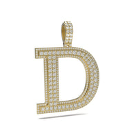 3D Two-Tone Round Diamond Initial Pendants