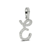 Single Row Diamond Cursive Initial Pendant