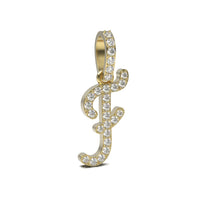 Single Row Diamond Cursive Initial Pendant