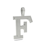 3D Two-Tone Round Diamond Initial Pendants