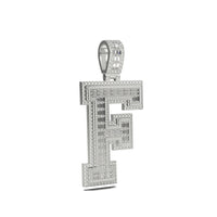 3D Two-Tone Emerald Cut Diamond Initial Pendant