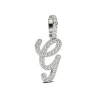 Single Row Diamond Cursive Initial Pendant