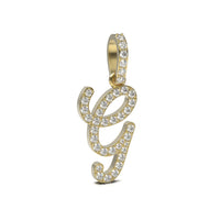 Single Row Diamond Cursive Initial Pendant