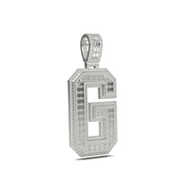 3D Two-Tone Emerald Cut Diamond Initial Pendant