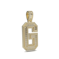 3D Two-Tone Emerald Cut Diamond Initial Pendant