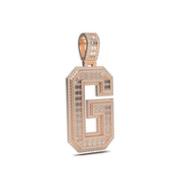 3D Two-Tone Emerald Cut Diamond Initial Pendant