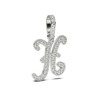 Single Row Diamond Cursive Initial Pendant