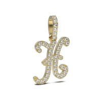 Single Row Diamond Cursive Initial Pendant