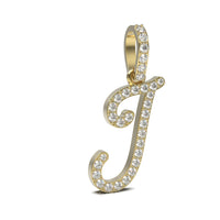 Single Row Diamond Cursive Initial Pendant