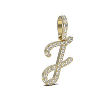 Single Row Diamond Cursive Initial Pendant