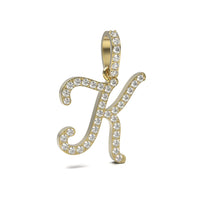 Single Row Diamond Cursive Initial Pendant