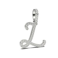 Single Row Diamond Cursive Initial Pendant