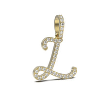 Single Row Diamond Cursive Initial Pendant