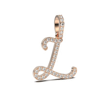 Single Row Diamond Cursive Initial Pendant