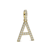 Single Row Diamond Initial Pendant