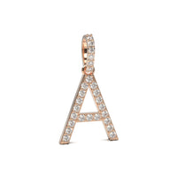 Single Row Diamond Initial Pendant