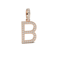 Single Row Diamond Initial Pendant