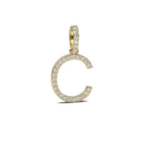 Single Row Diamond Initial Pendant