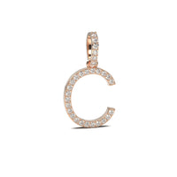 Single Row Diamond Initial Pendant