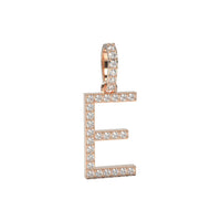 Single Row Diamond Initial Pendant